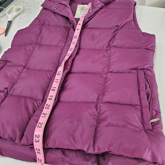 Eddie Bauer Womens Goose Down Puffer Vest Small Plum Purple Polyester - Picture 8 of 11